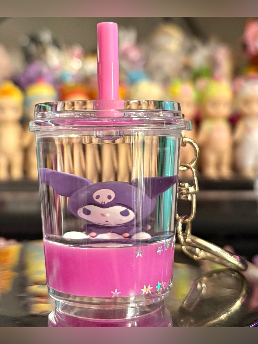 Tzunameez x Sanrio Kuromi Boba Liquid Keychain Bag Charm